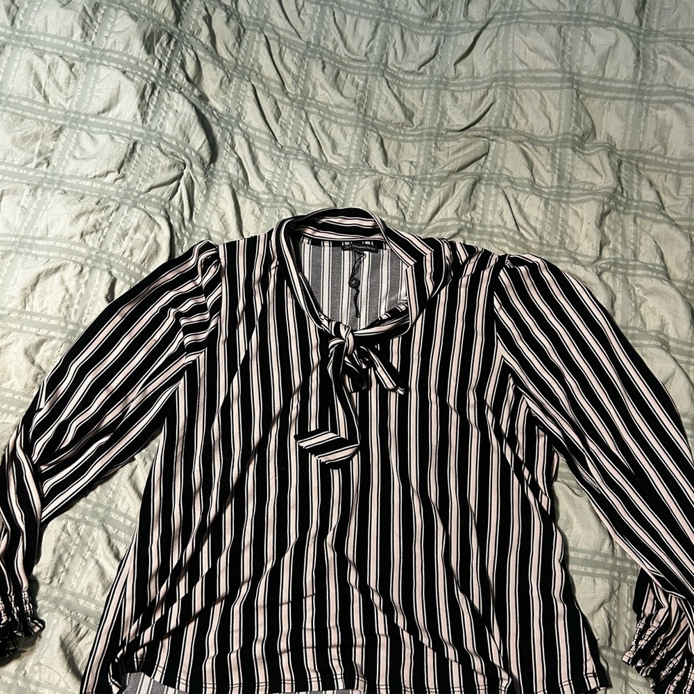 Striped Black and White Blouse
